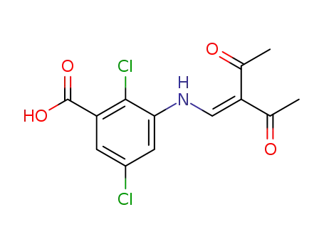 Benzoic acid, 3-[(2-acetyl-3-oxo-1-butenyl)amino]-2,5-dichloro-