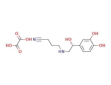 Molecular Structure of 186303-11-7 (1-(R)-(3.4-dihydroxyphenyl)-2(3-cyanopropylamino)ethanol oxalate salt)