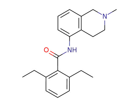 Molecular Structure of 37481-42-8 (Isoquinoline, 1,2,3,4-tetrahydro-5-(2,6-diethylbenzamido)-2-methyl-)