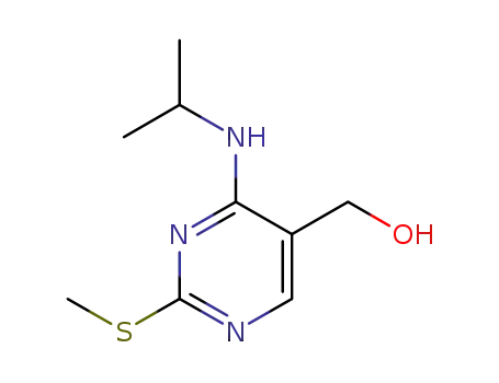Molecular Structure of 321690-72-6 (5-Pyrimidinemethanol, 4-[(1-methylethyl)amino]-2-(methylthio)-)