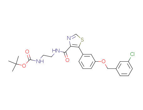 t-butyl [2-[5-[3-[(3-chlorobenzyl)oxy]phenyl]-4-thiazolecarboxamido]ethyl]carbamate