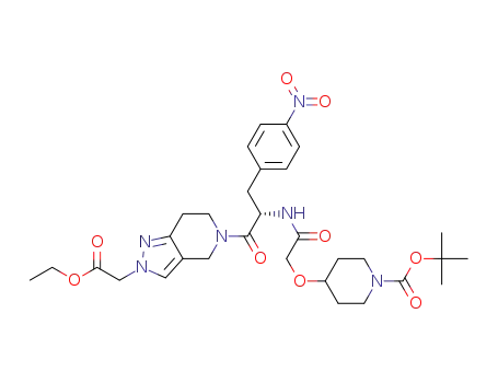 ethyl 5-[N-(N-t-butoxycarbonyl-4-piperidyloxyacetyl)-L-4-nitrophenylalanyl]-4,5,6,7-tetrahydropyrazolo[4,3-c]pyridin-2-acetate