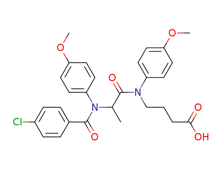 Molecular Structure of 71455-77-1 (N-(N-(p-Chlorobenzoyl)-3-(p-anisidino)propionyl)-4-(p-anisidino)butyri c acid)