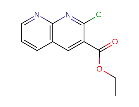 Molecular Structure of 132209-79-1 (1,8-Naphthyridine-3-carboxylic acid, 2-chloro-, ethyl ester)