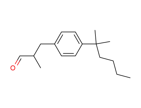 Molecular Structure of 67467-90-7 (Benzenepropanal, 4-(1,1-dimethylpentyl)-a-methyl-)