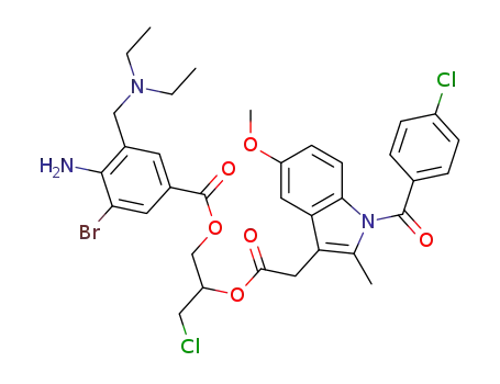 3-(4-Amino-3-bromo-5-diethylaminomethyl-benzoyloxy)-2-[1-(4-chlorobenzoyl)-5-methoxy-2-methyl-1H-indole-3-acetoxy]-n-propyl chloride