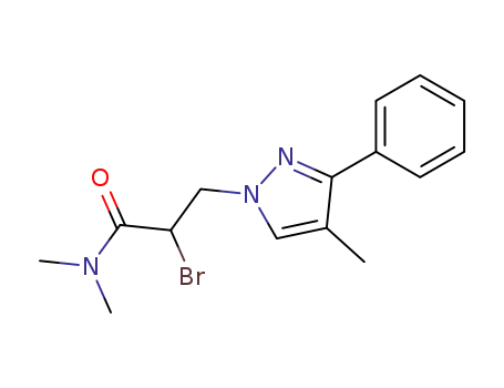 2-bromo-<i>N</i>,<i>N</i>-dimethyl-3-(4-methyl-3-phenyl-pyrazol-1-yl)-propionamide