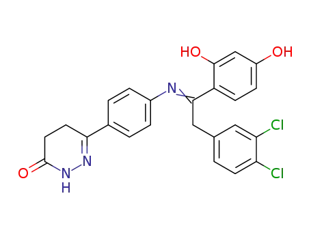 6-[4-(1-(2,4-dihydroxyphenyl)-2-(3,4-dichlorophenyl)ethylidene)-aminophenyl]-4,5-dihydropyridazin-3(2H)one