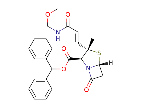 Benzhydryl (E)-(2S,3S,5R)-3-[2-(methoxy-methyl-carbamoyl)-vinyl]-3-methyl-7-oxo-4-thia-1-aza-bicyclo[3.2.0]-heptane-2-carboxylate