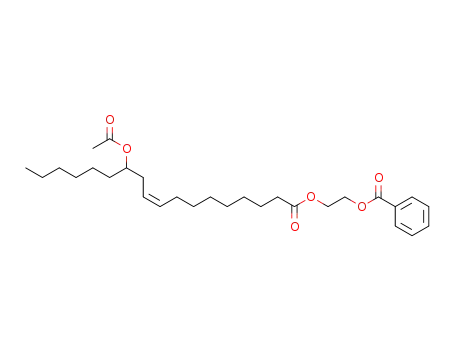 Molecular Structure of 59863-44-4 (9-Octadecenoic acid, 12-(acetyloxy)-, 2-(benzoyloxy)ethyl ester, (Z)-)