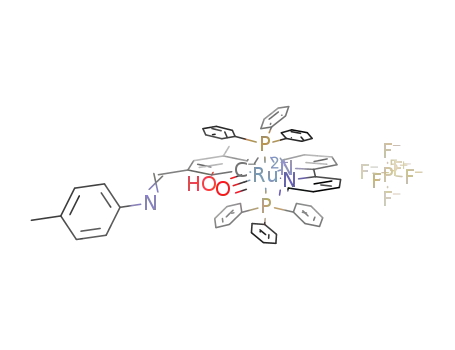 [Ru(η1-C6H2OH-2-CHNC6H4Me(p)-3-Me-5)(PPh3)2(CO)(2,2'-bipyridine)](PF6)
