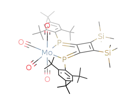 ((E,E)-3,4-bis(2,4,6-tri-t-butylphenylphosphinidene)-1,2-bis(trimethylsilyl)cyclobutene)tetracarbonylmolybdenum<sup>(0)</sup>
