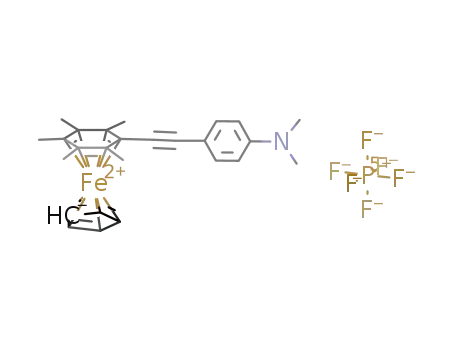 η(6)-[4-(N,N-dimethylamino)phenylethynylpentamethylbenzene]-η(5)-cyclopentadienyl-iron(II)-hexafluorophosphate