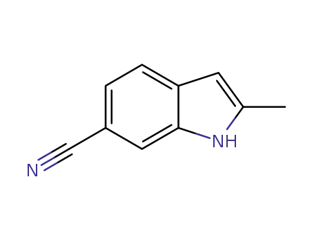 Molecular Structure of 18871-10-8 (Indole-6-carbonitrile,2-methyl-)