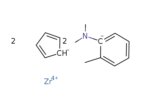 {(cyclopentadienyl)2(o-dimethylaminobenzyl)2Zr}