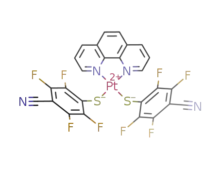 Molecular Structure of 620966-86-1 (1,10-phenanthrolinebis(4-cyano-tetrafluorophenylthiolato)platinum(II))