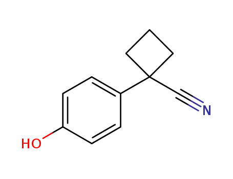 Molecular Structure of 1196125-36-6 (1-(4-hydroxyphenyl)cyclobutanecarbonitrile)