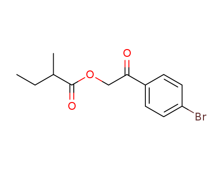 Molecular Structure of 100713-31-3 (Butanoic acid, 2-methyl-, 2-(4-bromophenyl)-2-oxoethyl ester)