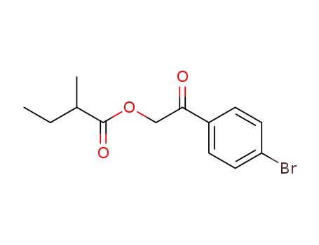 Molecular Structure of 100713-31-3 (Butanoic acid, 2-methyl-, 2-(4-bromophenyl)-2-oxoethyl ester)