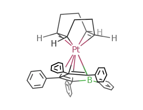 Molecular Structure of 75673-98-2 ((1,5-cyclooctadiene)(pentaphenylborole)platinum)