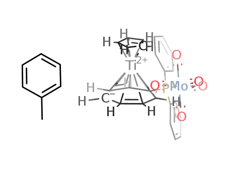 [titanium(II)(η5-cyclopentadienyl)(η7-C7H6PPhMo(CO)5)]*toluene