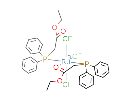 Molecular Structure of 103961-34-8 (mer-RuCl<sub>3</sub>(Ph<sub>2</sub>PPCH<sub>2</sub>COOEt)2)