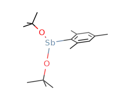 Molecular Structure of 196939-35-2 ((C<sub>6</sub>H<sub>2</sub>(CH<sub>3</sub>)3)Sb(OC(CH<sub>3</sub>)3)2)