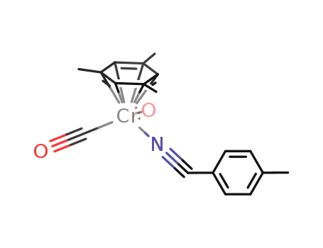 Molecular Structure of 97349-78-5 (dicarbonyl-η6-(mesitylene)(p-toluenenitrile)chromium(0))