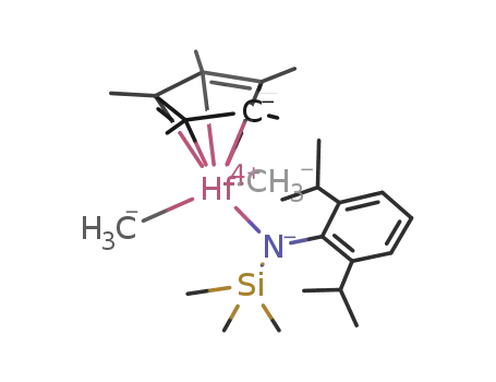 [Hf(CH<sub>3</sub>)2(C<sub>5</sub>(CH<sub>3</sub>)5)(N(Si(CH<sub>3</sub>)3)C<sub>6</sub>H<sub>3</sub>(C<sub>3</sub>H<sub>7</sub>)2)]