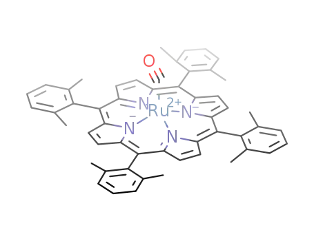 Molecular Structure of 165259-30-3 ((CO)RuC<sub>20</sub>N<sub>4</sub>H<sub>8</sub>[C<sub>6</sub>H<sub>3</sub>(CH<sub>3</sub>)2]4)