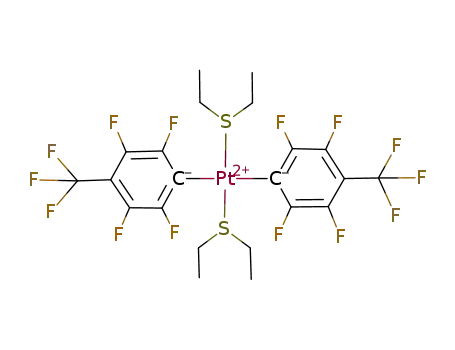Molecular Structure of 198560-46-2 ([Pt(C<sub>6</sub>F<sub>4</sub>CF<sub>3</sub>)2(S(C<sub>2</sub>H<sub>5</sub>)2)2])