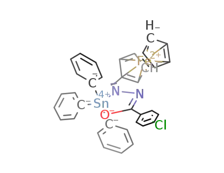 Molecular Structure of 87854-63-5 ((C<sub>6</sub>H<sub>5</sub>)3Sn(C<sub>5</sub>H<sub>5</sub>FeC<sub>5</sub>H<sub>4</sub>CHNNCO(C<sub>6</sub>H<sub>4</sub>Cl)))