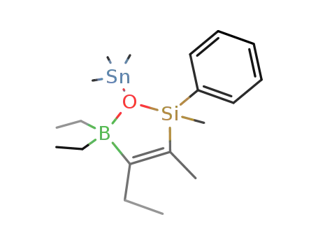 4,5,5-triethyl-2,5-dihydro-2,3-dimethyl-2-phenyl-1-(trimethylstannyl)-1,2,5-oxoniasilaboratole