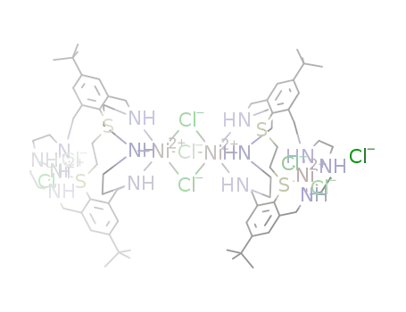 [(((((CH<sub>3</sub>)3C)C<sub>6</sub>H<sub>2</sub>CH<sub>2</sub>NHCH<sub>2</sub>CH<sub>2</sub>NHCH<sub>2</sub>CH<sub>2</sub>NHCH<sub>2</sub>)2(SCH<sub>2</sub>CH<sub>2</sub>S))Ni<sub>2</sub>Cl<sub>2</sub>)2(Cl)3]<sup>(1+)</sup>*Cl<sup>(1-)</sup>=[((C<sub>34</sub>H<sub>56</sub>N<sub>6</sub>S<sub>2</sub>)Ni<sub>2</sub>Cl<sub>2</sub>)2(Cl)3]Cl
