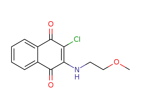 Molecular Structure of 22272-22-6 (2-Chloro-3-((2-Methoxyethyl)aMino)naphthalene-1,4-dione)