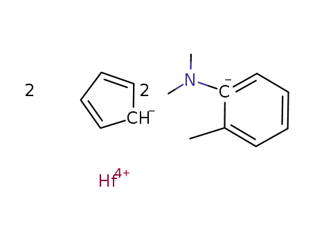 {(cyclopentadienyl)2(o-dimethylaminobenzyl)2Hf}