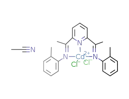 Molecular Structure of 856162-12-4 ([2,6-bis[1-(2-methylphenylimino)ethyl]pyridine]dichlorocadmium(II) acetonitrile)