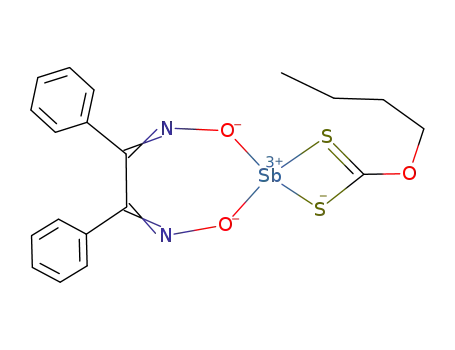 Molecular Structure of 256460-80-7 ((C<sub>6</sub>H<sub>5</sub>C(NO)C(NO)C<sub>6</sub>H<sub>5</sub>)Sb(S<sub>2</sub>COCH<sub>2</sub>CH<sub>2</sub>CH<sub>2</sub>CH<sub>3</sub>))