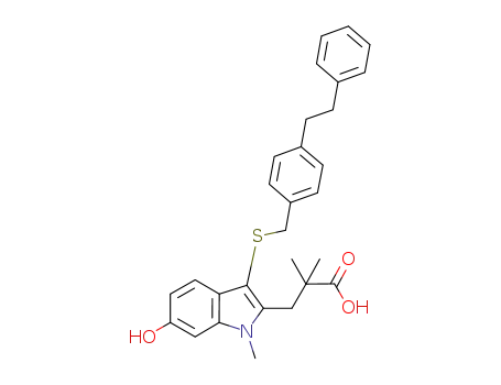 3-(6-hydroxy-1-methyl-3-{[4-(2-phenylethyl)benzyl]thio}-1H-indol-2-yl)-2,2-dimethylpropanoic acid