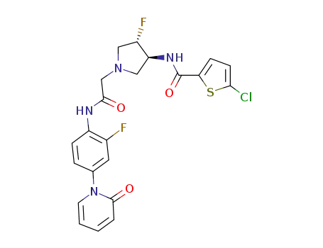 5-chloro-thiophene-2-carboxylic acid ((S)-4-fluoro-1-{[2-fluoro-4-(2-oxo-2H-pyridin-1-yl)-phenylcarba-moyl]-methyl}-pyrrolidin-3-yl)-amide
