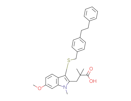 3-(6-methoxy-1-methyl-3-{[4-(2-phenylethyl)benzyl]thio}-1H-indol-2-yl)-2,2-dimethylpropanoic acid