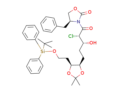 (4S,2'S,3'R,6'R,7'S)-(+)-3-[9'-(tert-butyldiphenylsilyloxy)-2'-chloro-3'-hydroxy-6',7'-O-isopropylidenenonanoyl]-4-benzyloxazolidinone