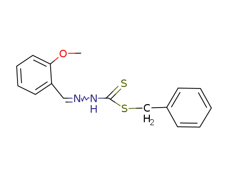 Molecular Structure of 63571-17-5 (Hydrazinecarbodithioic acid, [(2-methoxyphenyl)methylene]-,
phenylmethyl ester)