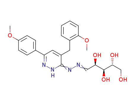 Molecular Structure of 1155315-21-1 (1-[4-(2-methoxybenzyl)-6-(4-methoxyphenyl)-2H-pyridazin-3-ylidene]-2-(pent-1-ylidene-2,3,4,5-tetraol) hydrazine)