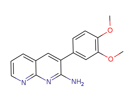 Molecular Structure of 1075240-57-1 (3-(3,4-dimethoxyphenyl)-[1,8]naphthyridin-2-ylamine)