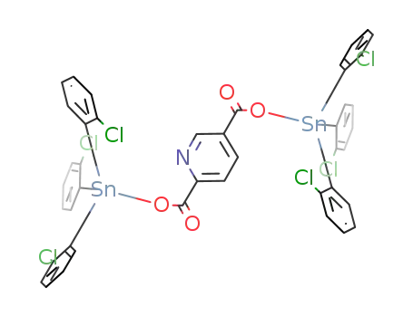 ((2-Cl-C<sub>6</sub>H<sub>4</sub>CH<sub>2</sub>)3Sn)2(2,5-pyridinedicarboxylate)