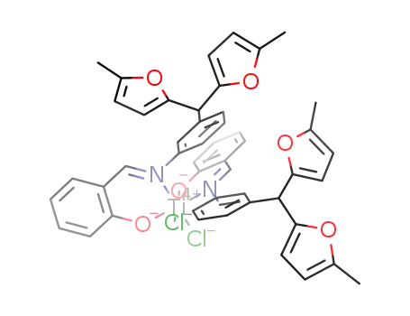 bis(N-(salicylidene)-3-[bis(5-methyl-2-furyl)methyl]aniline)titanium(IV) dichloride