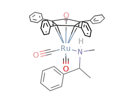 Molecular Structure of 916165-89-4 ([2,3,4,5-Ph4(η4-C4CO)Ru(CO)2NH(Me)(CHCH3Ph)])