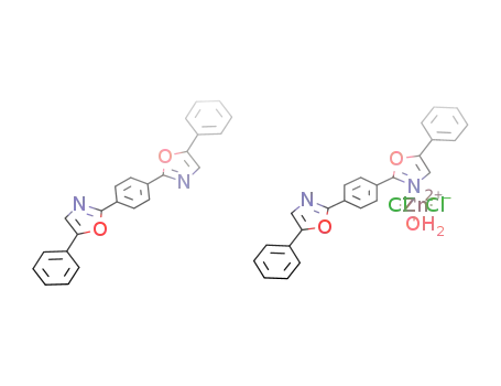 [ZnCl<sub>2</sub>(H<sub>2</sub>O)(1,4-bis(5-phenyloxazol-2-yl)benzene)]*1,4-bis(5-phenyloxazol-2-yl)benzene