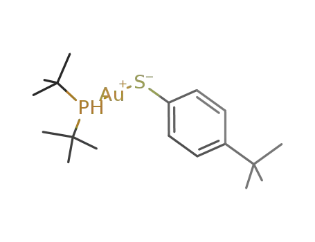 Gold,
[bis(1,1-dimethylethyl)phosphine][4-(1,1-dimethylethyl)benzenethiolato]-